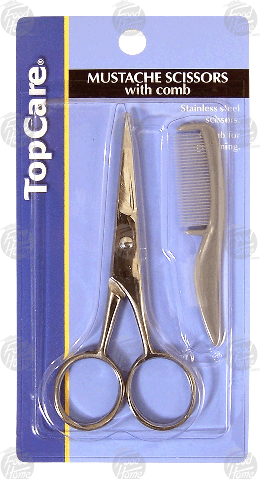 Top Care  mustache scissors with comb, gently and safely trims moustache and other facial hair Full-Size Picture